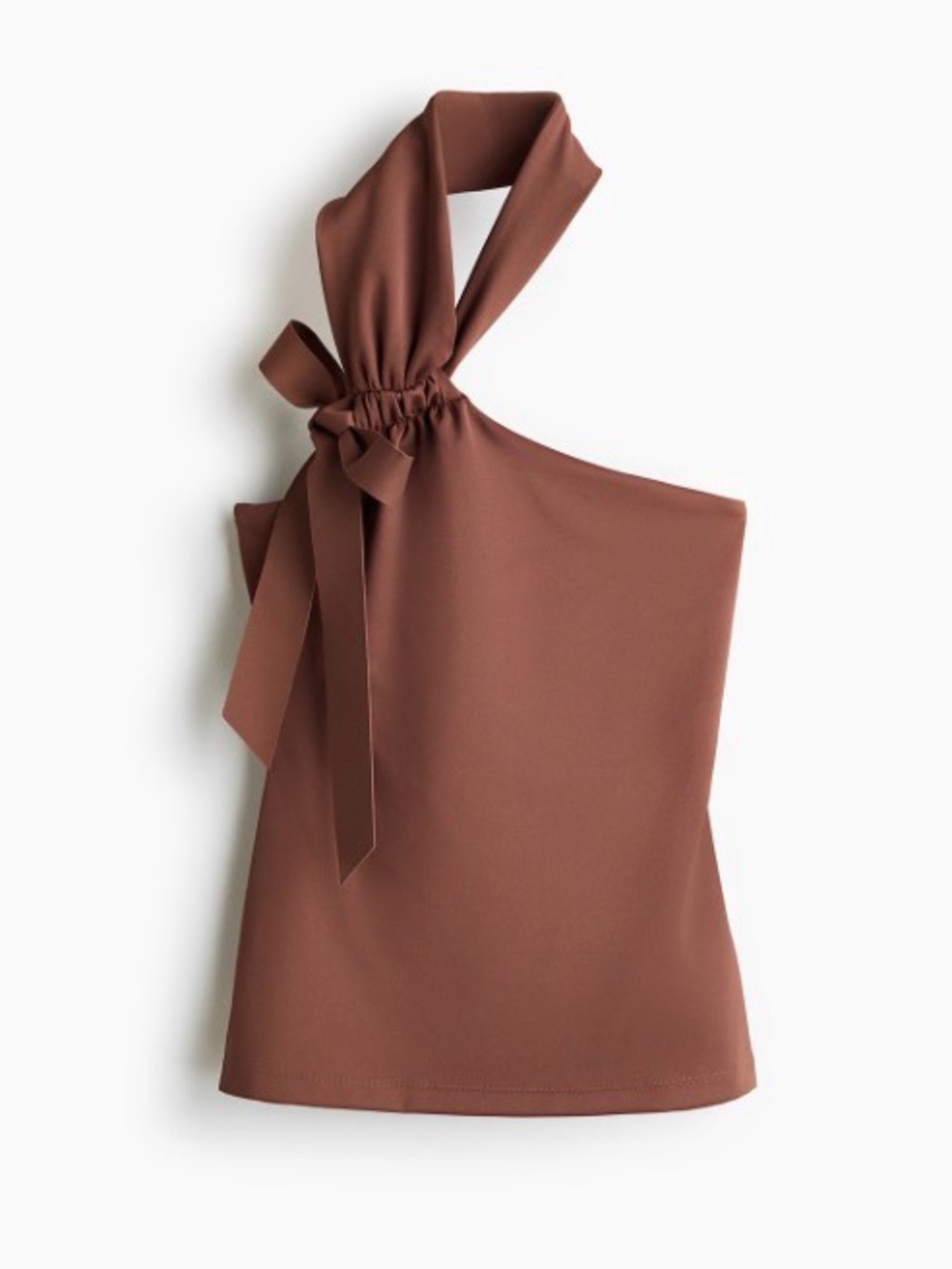 NWT Women’s One-Shoulder Brown Bow-Tie Top